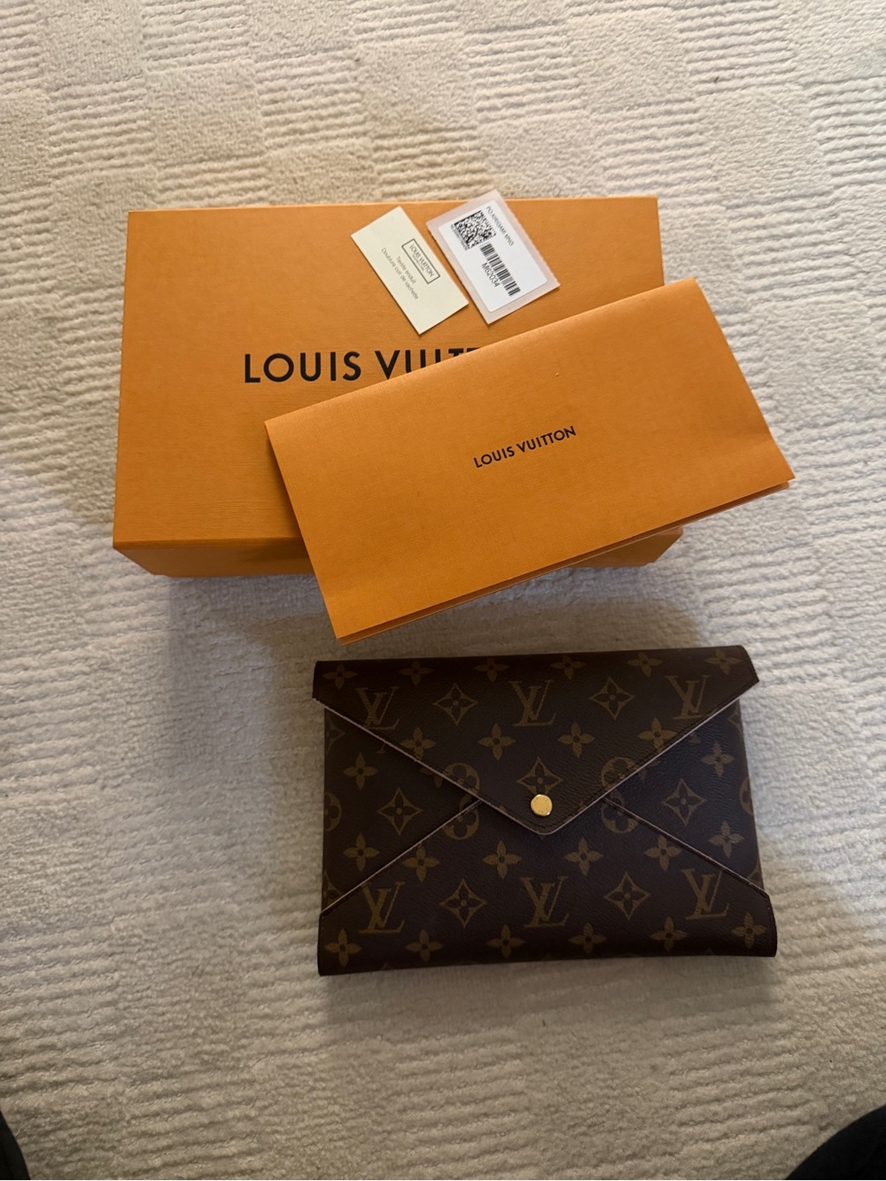 Louis Vuitton Brown Monogram kirigami large Envelope Card Holder with Gold snap